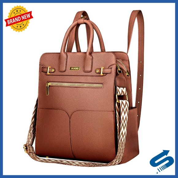designer leather convertible backpack Messenger Bag, Laptop Backpack Classy Leather Bags ring with gold embossed logo * Logo embossed inside snap Luxury Leather 2-in-1 Convertible Backpack